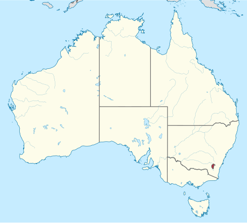 Map of the area where Ngunnawal is spoken