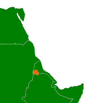 Map of the area where Kunama is spoken