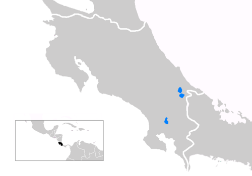 Map of the area where Bribri is spoken