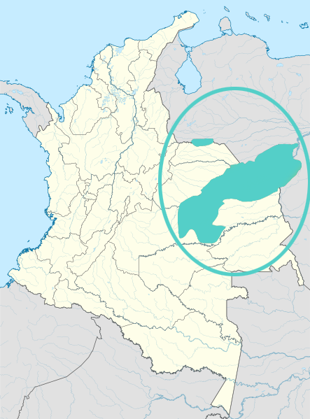 Map of the area where Guahibo is spoken