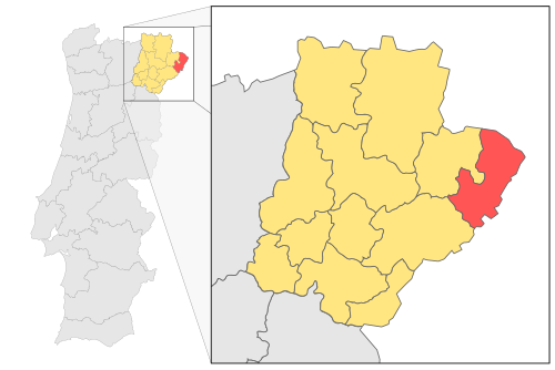 Map of the area where Mirandese is spoken