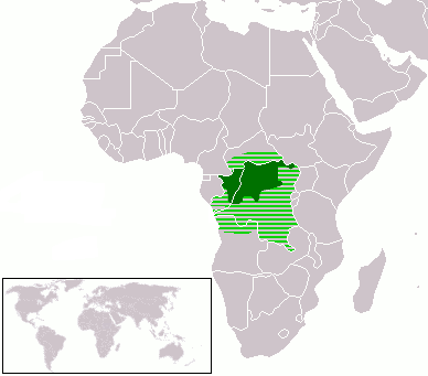 Map of the area where Lingala is spoken