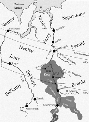 Map of the area where Yugh is spoken