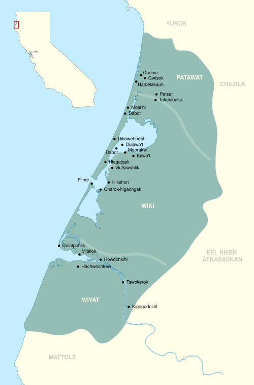 Map of the area where Wiyot is spoken