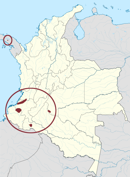Map of the area where Eperara is spoken