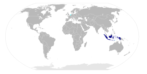 Map of the area where Indonesian is spoken