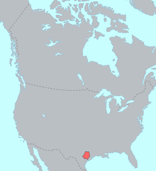 Map of the area where Tonkawa is spoken
