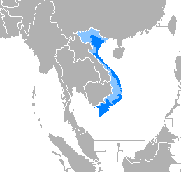 Map of the area where Vietnamese is spoken