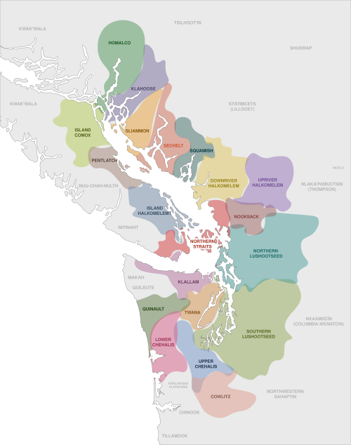 Map of the area where Comox is spoken