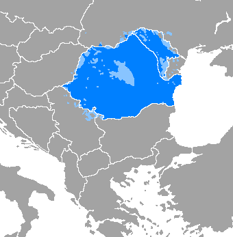 Map of the area where Romanian is spoken