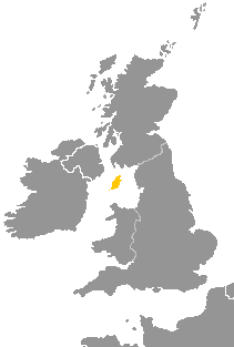 Map of the area where Manx is spoken