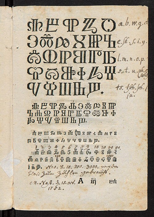 Sample of the Glagolitic