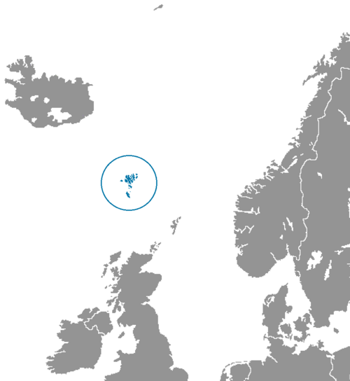 Map of the area where Faroese is spoken