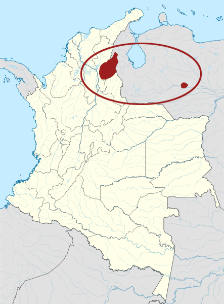 Map of the area where Barí is spoken