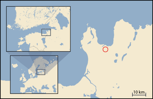 Map of the area where Votic is spoken