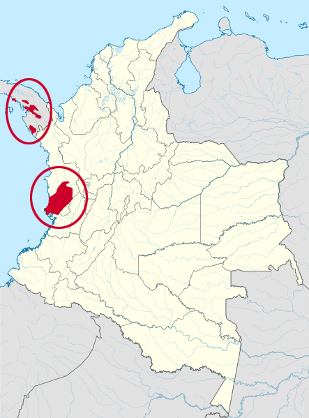 Map of the area where Wounaan is spoken