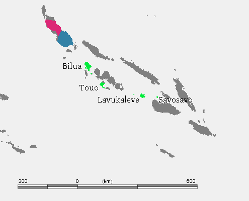 Map of the area where Lavukaleve is spoken