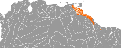 Map of the area where Warao is spoken