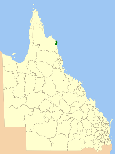 Map of the area where Guugu Yimithirr is spoken