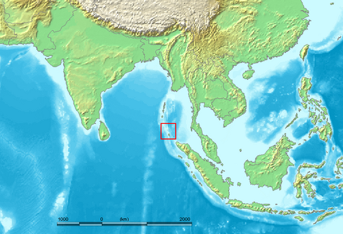 Map of the area where Shompen is spoken