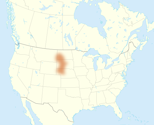 Map of the area where Lakota is spoken