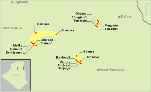 Map of the area where Tugurt is spoken