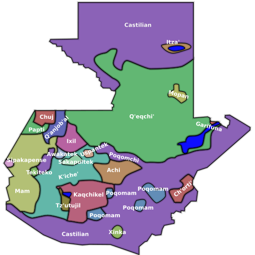 Map of the area where Mam is spoken