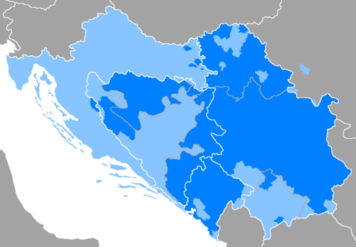 Map of the area where Serbian is spoken
