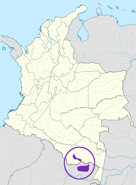 Map of the area where Ocaina is spoken