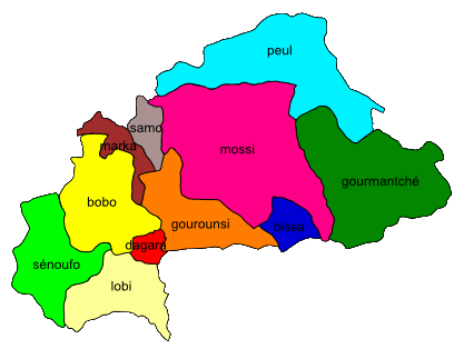 Map of the area where Dagaare is spoken