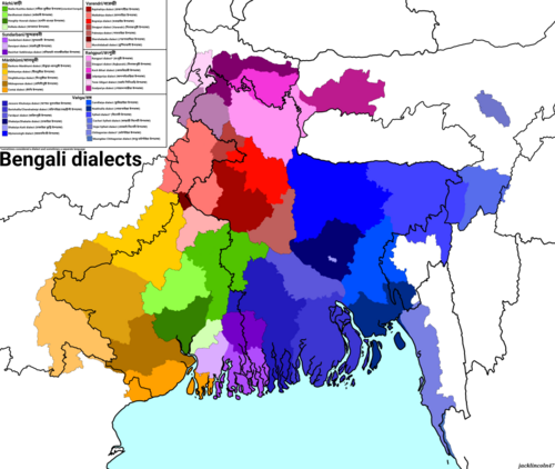 Map of the area where Chittagonian is spoken