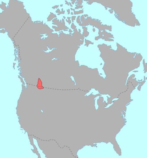 Map of the area where Kutenai is spoken