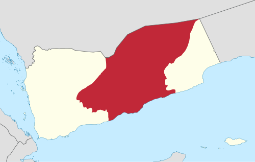 Map of the area where Hadhrami Arabic is spoken
