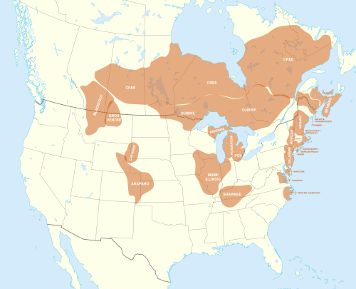 Map of the area where Mahican is spoken