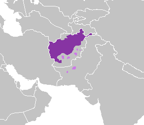 Map of the area where Dari is spoken