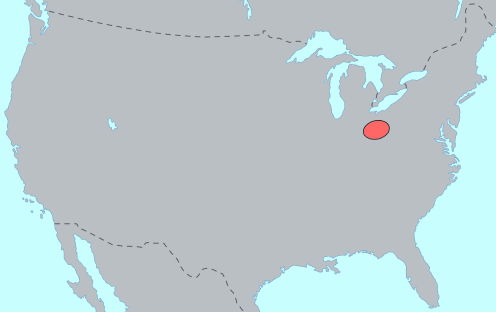Map of the area where Shawnee is spoken