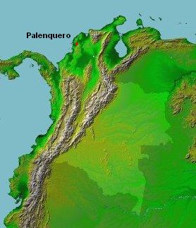 Map of the area where Palenquero is spoken