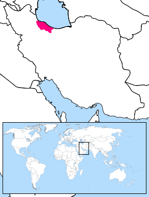 Map of the area where Gilaki is spoken
