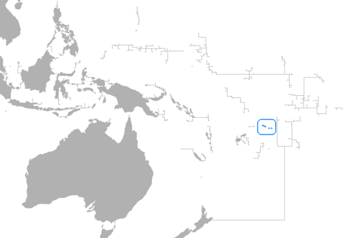 Map of the area where Samoan is spoken