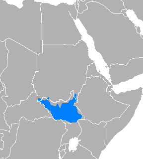 Map of the area where Juba Arabic is spoken
