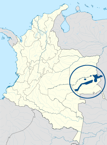 Map of the area where Puinave is spoken