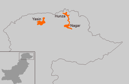 Map of the area where Burushaski is spoken