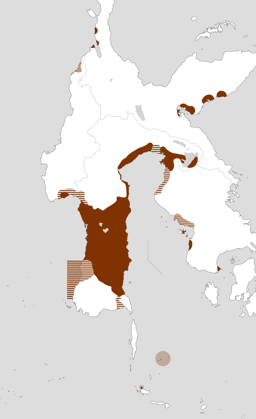 Map of the area where Buginese is spoken
