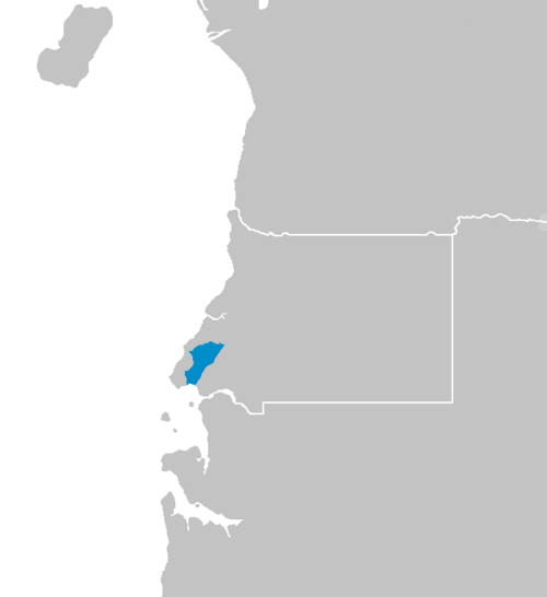 Map of the area where Lengue is spoken
