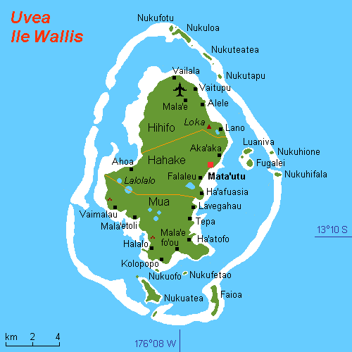 Map of the area where Wallisian is spoken