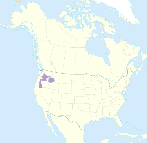 Map of the area where Nez Perce is spoken