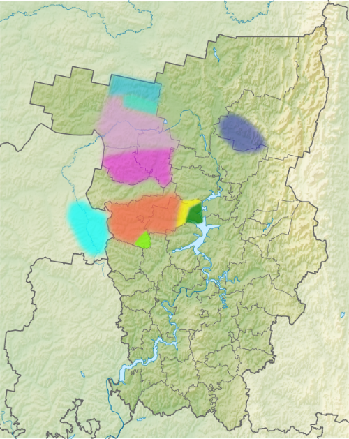 Map of the area where Komi-Permyak is spoken