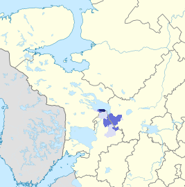 Map of the area where Veps is spoken