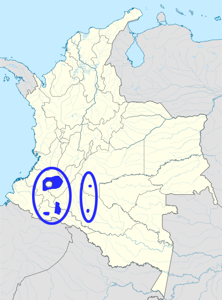 Map of the area where Páez is spoken