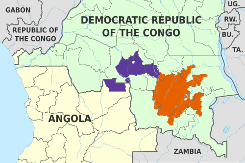Map of the area where Luba-Kasai is spoken